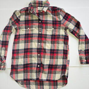 Madewell Flannel Plaid Shirt Ex-Boyfriend  Women's Small